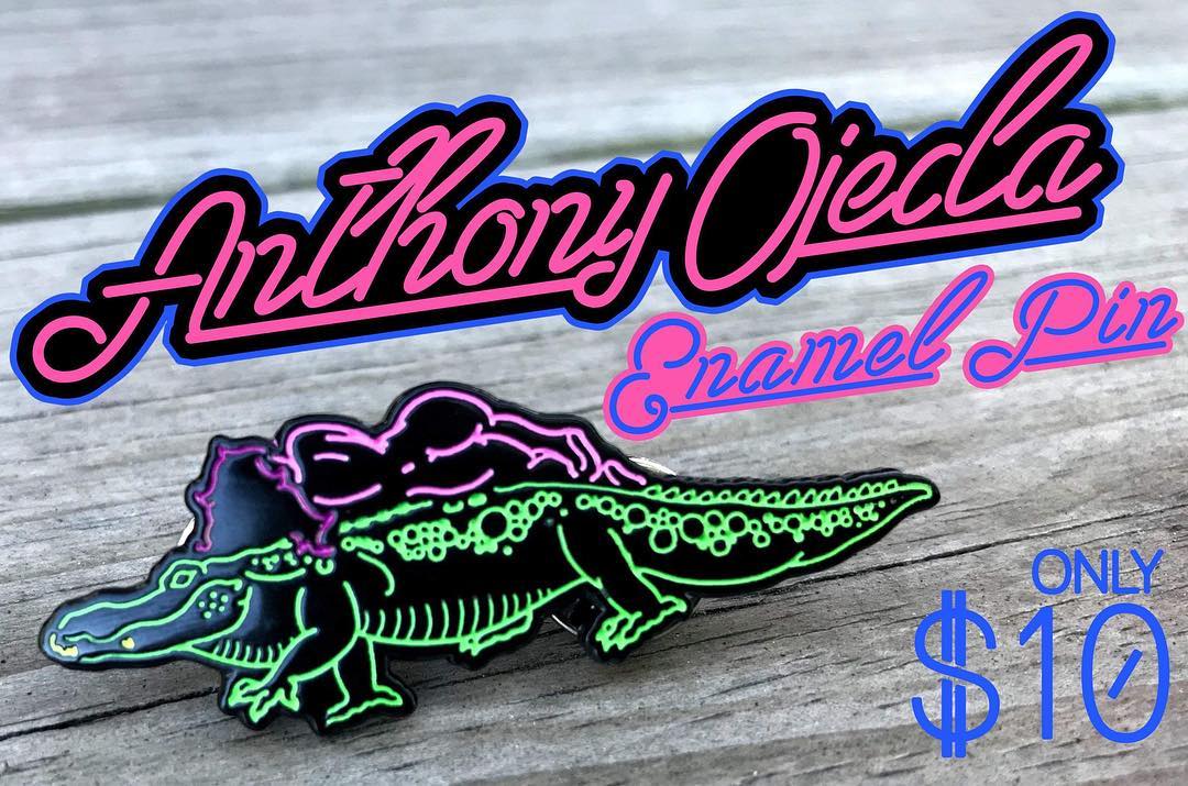 Enamel pins by Anthony Ojeda are now at the shop